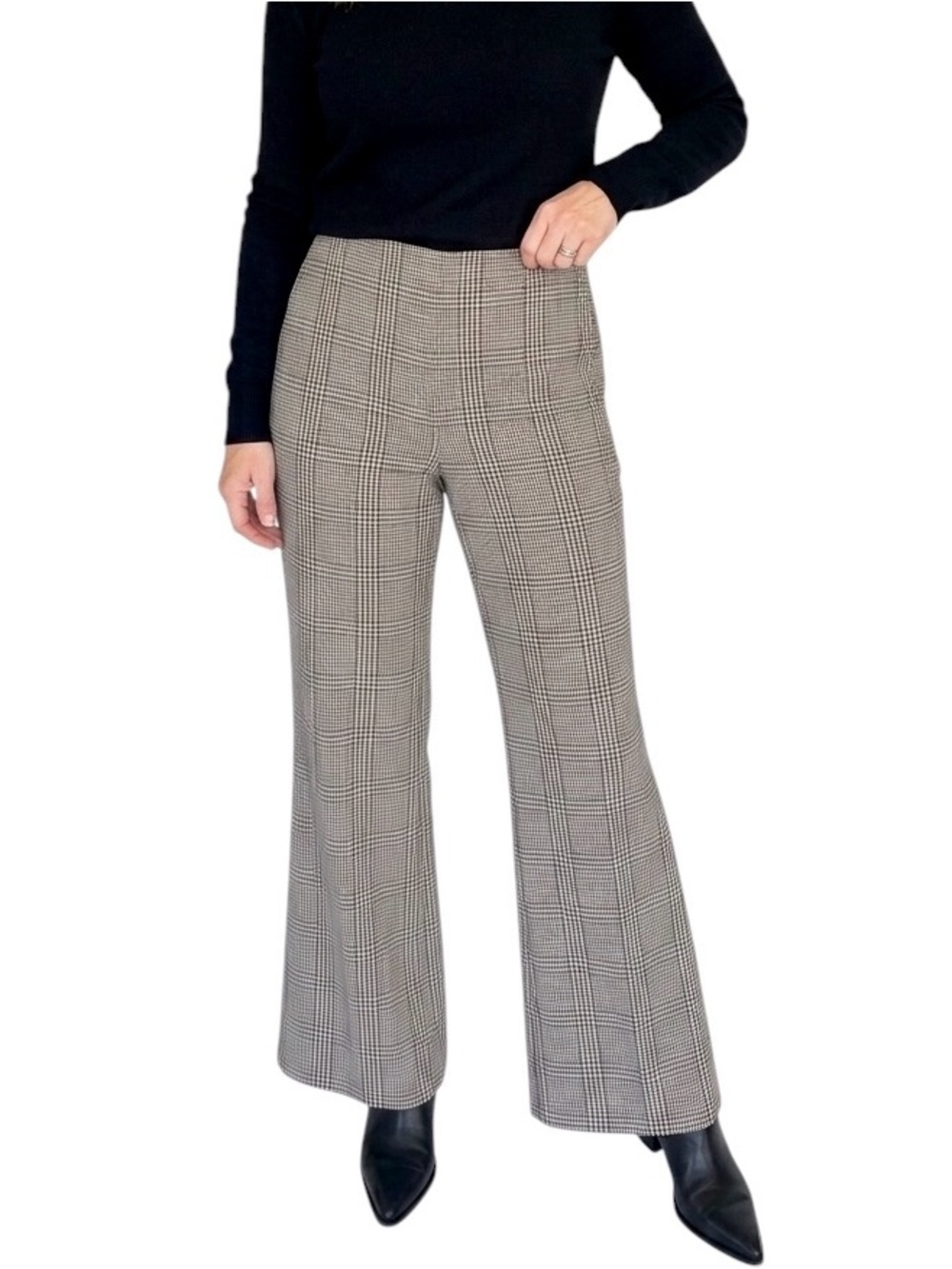 NEW Truth By Republic Glen Plaid High Waisted Wide Leg Trouser Pants, Size XL